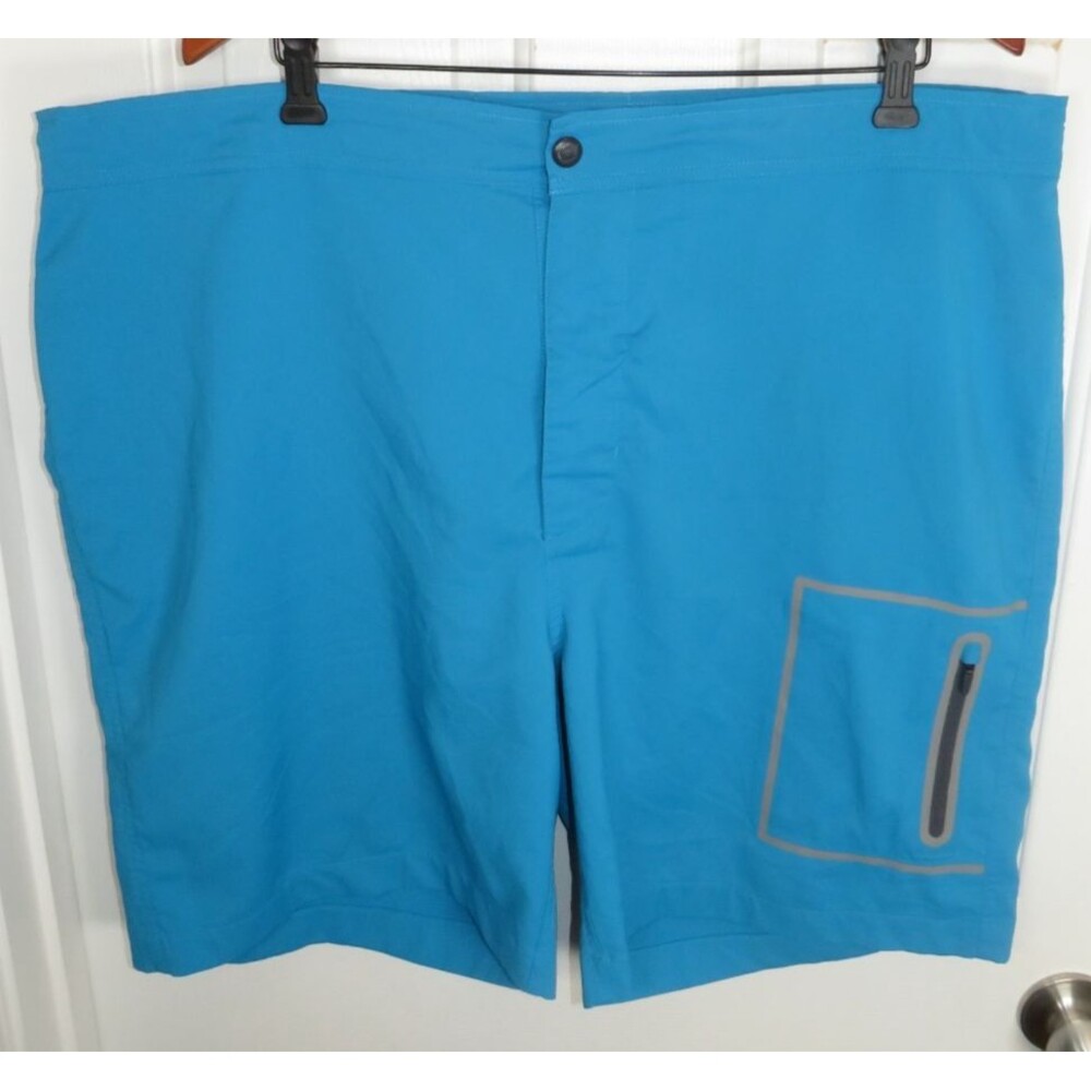 Mack Weldon Swim Shorts Comfort Stretch Zip Pockets Size 41/42 Trunks Blue 8"